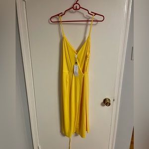 BCBG yellow wrap dress